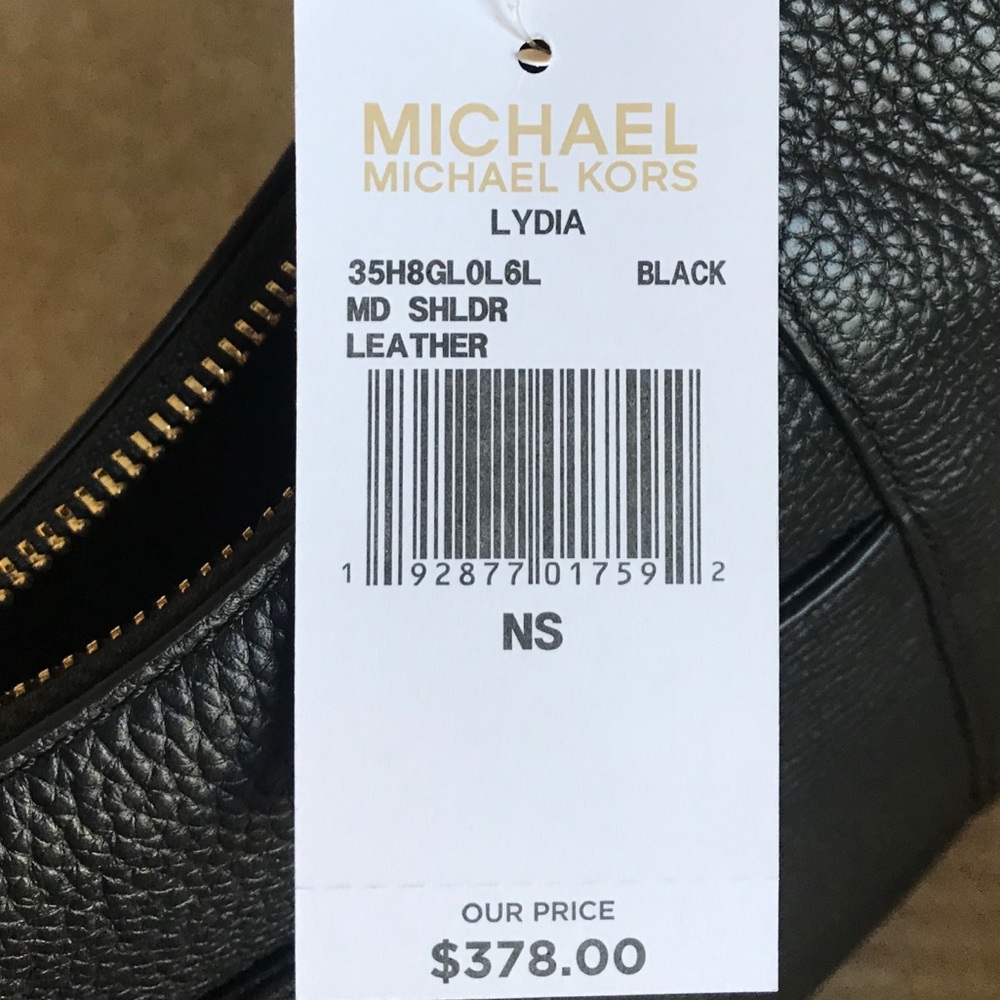 Michael Kors Lydia Black Shoulder Bag Purse - Picture 8 of 8